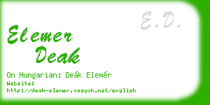elemer deak business card