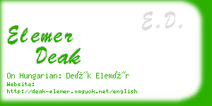 elemer deak business card